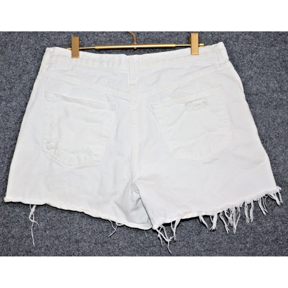 We The Free Maggie Mid Rise‎ Short Women 30 White Fringe Raw Distressed People